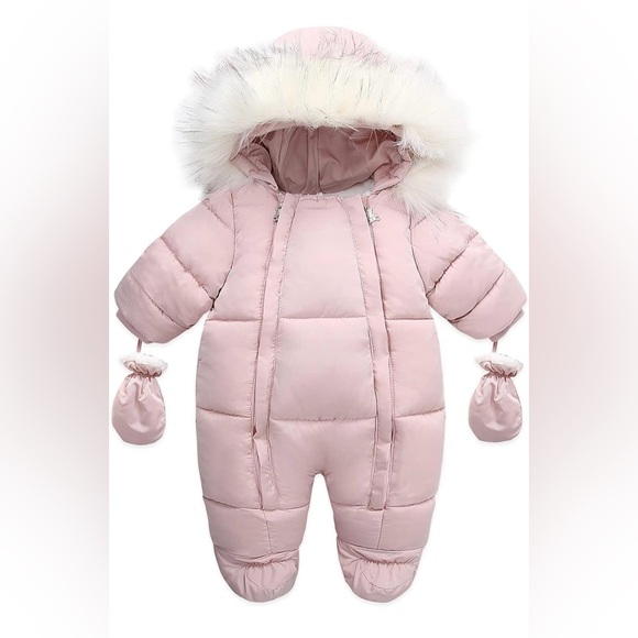 Amazon Other - BABY GIRL PINK SNOWSUIT
